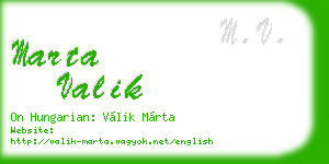 marta valik business card